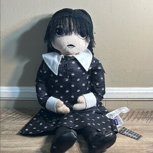 Wednesday Addams plush doll from Pottery Barn